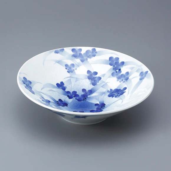 Bowl with Underglaze Blue and Spiderwort Design