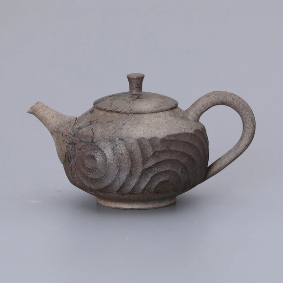 Teapot with Mogake (Seaweed-wrap) and Kiln Effects