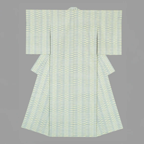 Kimono of Tsumugi "Blossoming Tree Fence"