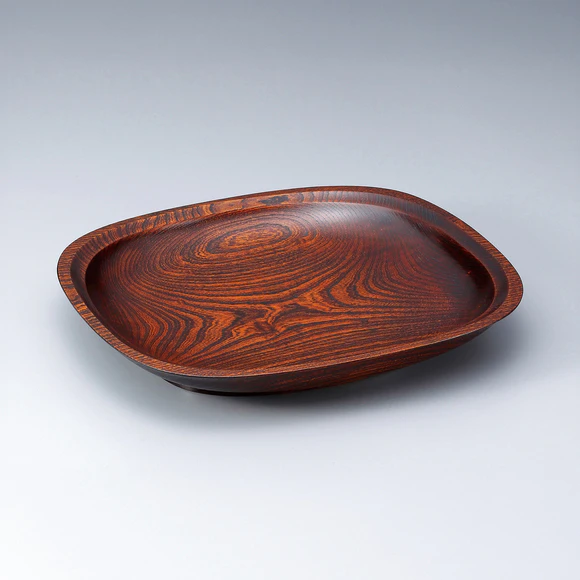 Vessel of Zelkova Wood Finished in Wiped Urushi