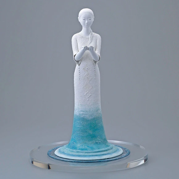 Formed with Toso over Wooden Core, Covered with Cloth and Paper with Gofun Finish 