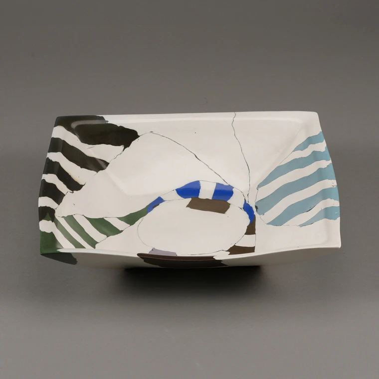 photo Square Bowl with Marbled Design
