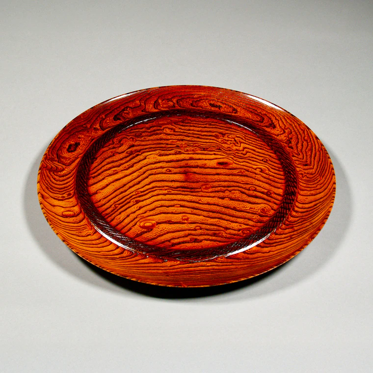 photo Zelkova Tray with Rope Design Finished in Wiped Urushi
