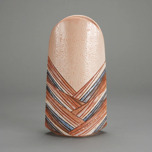 Shino Flower Vase with Color Decoration