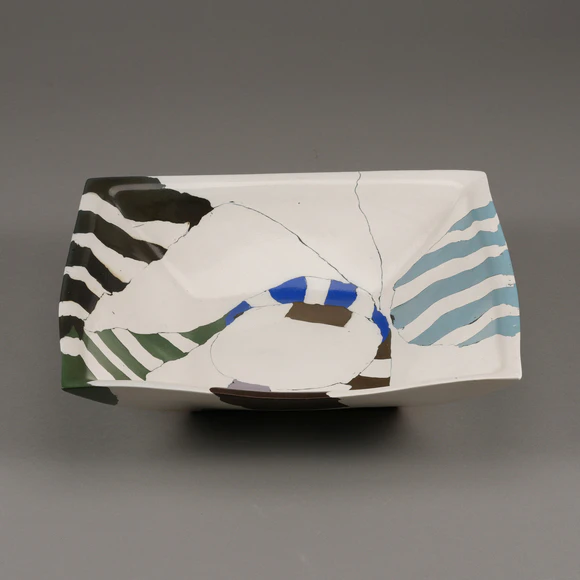 Square Bowl with Marbled Design