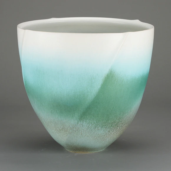 Deep Bowl with Greenish White Glaze