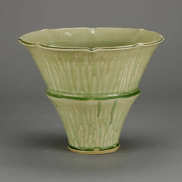 Flower Vessel with Ash Glaze