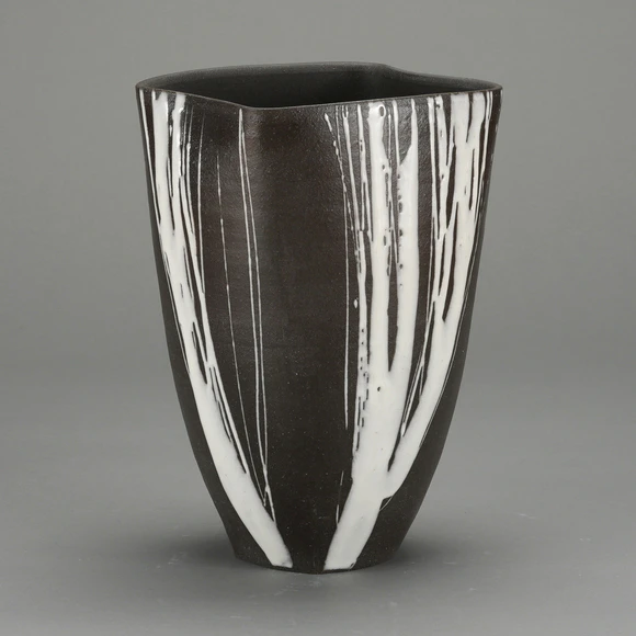 Black Clay Flower Vase