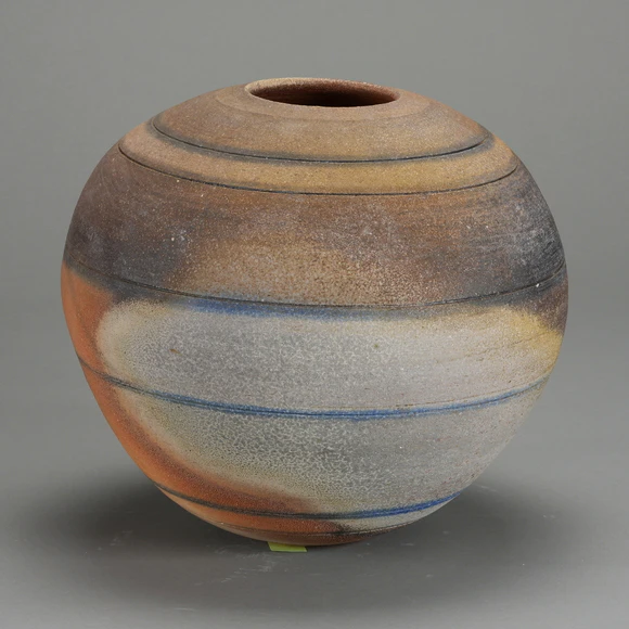 Unglazed High-fired Jar with Line Design