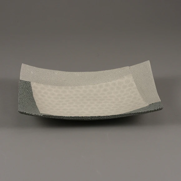 Rectangular Plate with Marbled Wavy Pattern