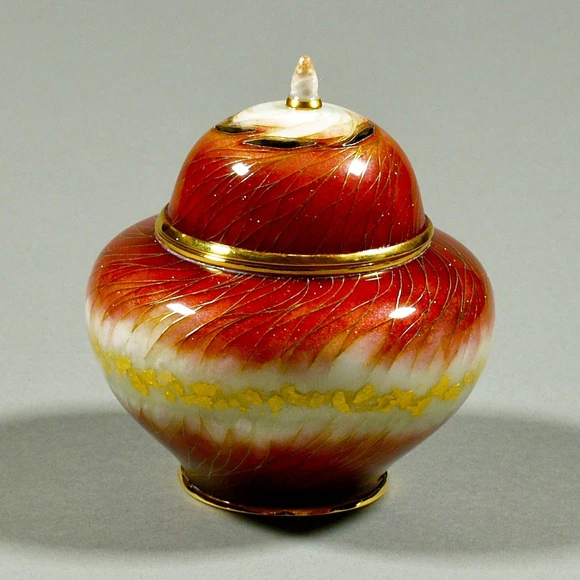 Cloisonne Incense Burner "Red Iris"