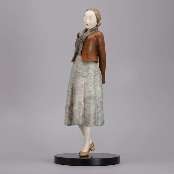 Doll Formed with Tōso Over Wooden Core and Covered with Paper "Ode to Early Spring"