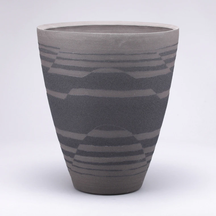 photo 流線文広口花器