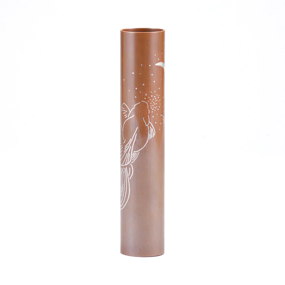 Flower Vessel with Design in Inlay "Distant memories"