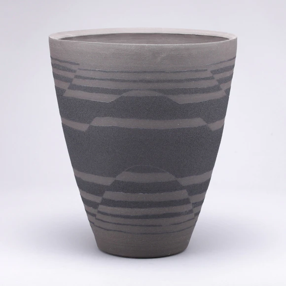 ちぢれ帯文広口花器(平田 良仁)｜ギャラリージャパン