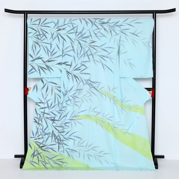 Formal Kimono with Design in Yūzen Dyeing "Cool"