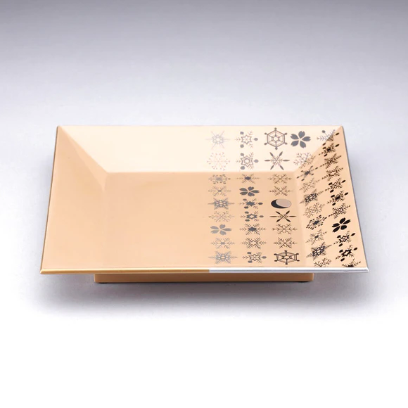 Square Tray with Makie Design "Snow, Moon and Flower"