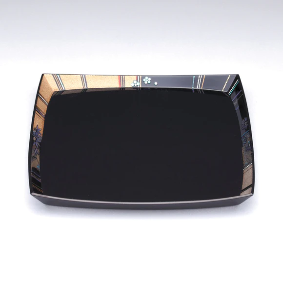 Makie Mother-of-pearl Inlay Tray "Pine, Bamboo and Plum"