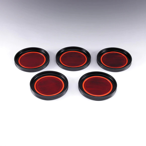 Set of Plates for Sweets Made by Bending Work