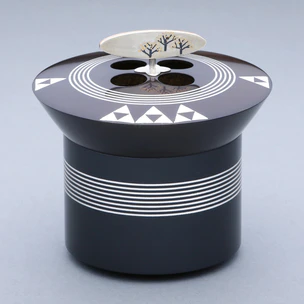 Incense Burner with Design in Inlay "Fish Scale Patterns"