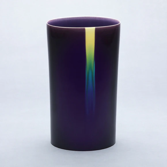 Flower Vessel with Colored Glaze Decoration "Flash"