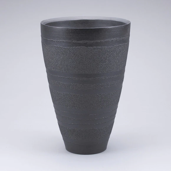 Wide Mouthed Flower Vase with Frizzled Pattern