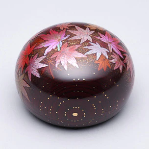 紅葉波文蒔絵香合