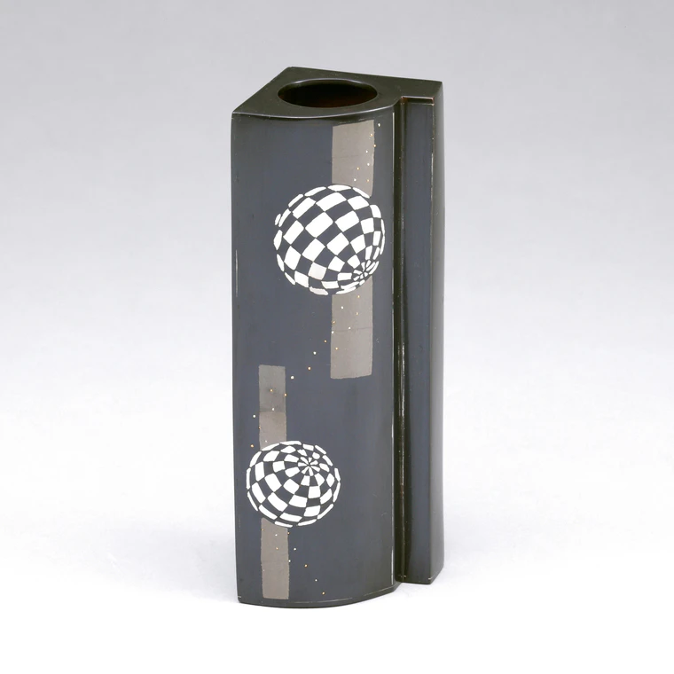 photo Copper Alloy Flower Vase with Inlay Decoration "Swim"