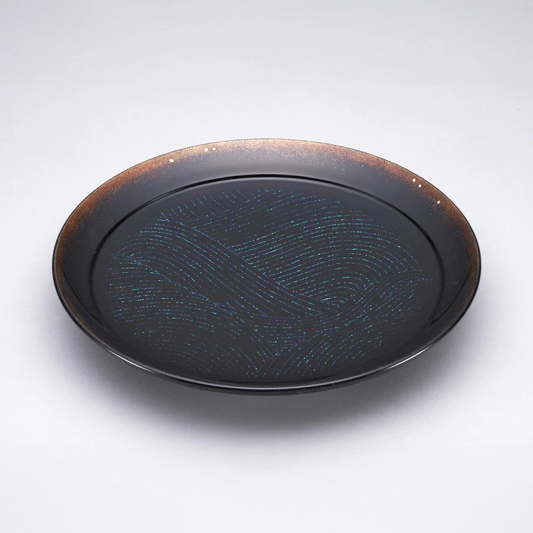 photo Tray with Design in Mother-of-pearl Inlay and Makie "Waves"