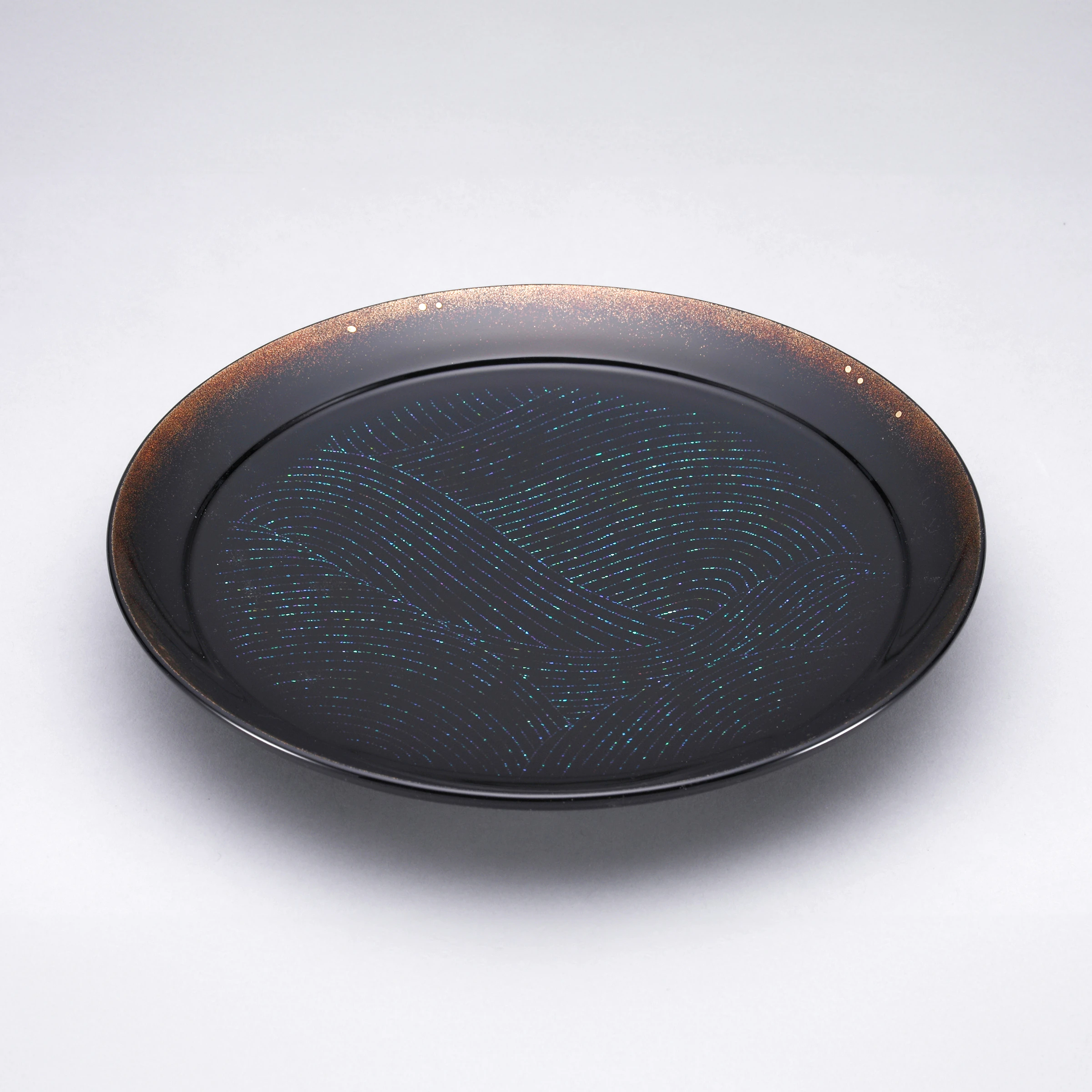 螺鈿蒔絵盆「波」(寺西 松太)｜ギャラリージャパン