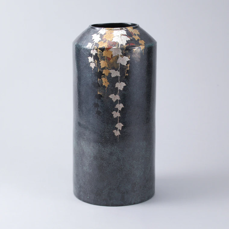 photo Jar with Gold/Silver Decoration and Ivy Design