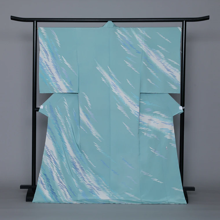 photo Formal Kimono with Design in Yūzen Dyeing "Soso (Blue Composition)"