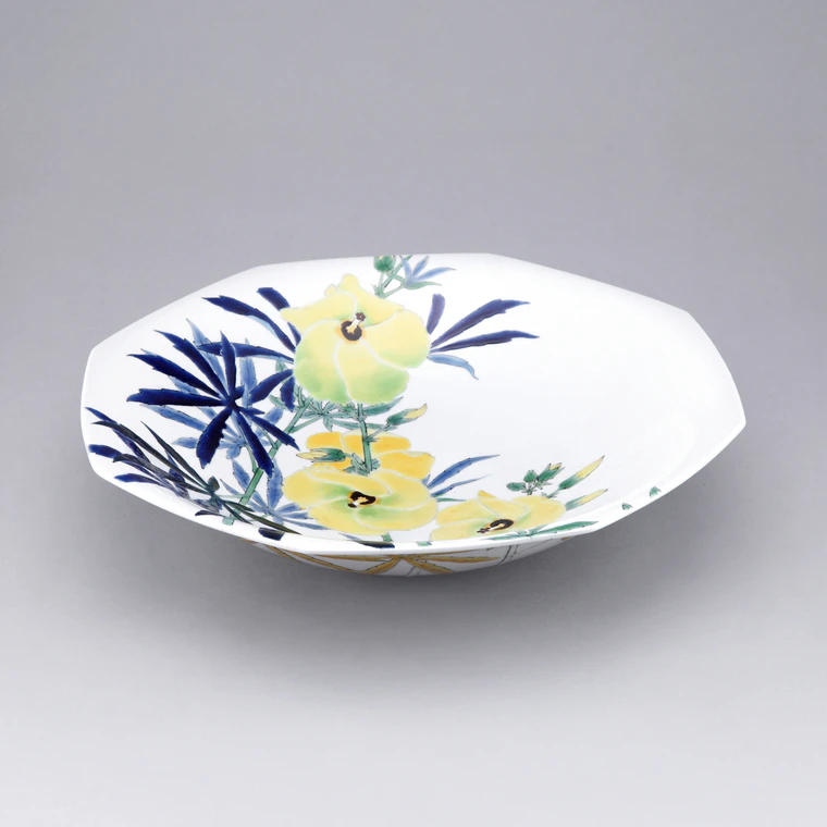 photo Octagonal Plate with Sunset Hibiscus Design