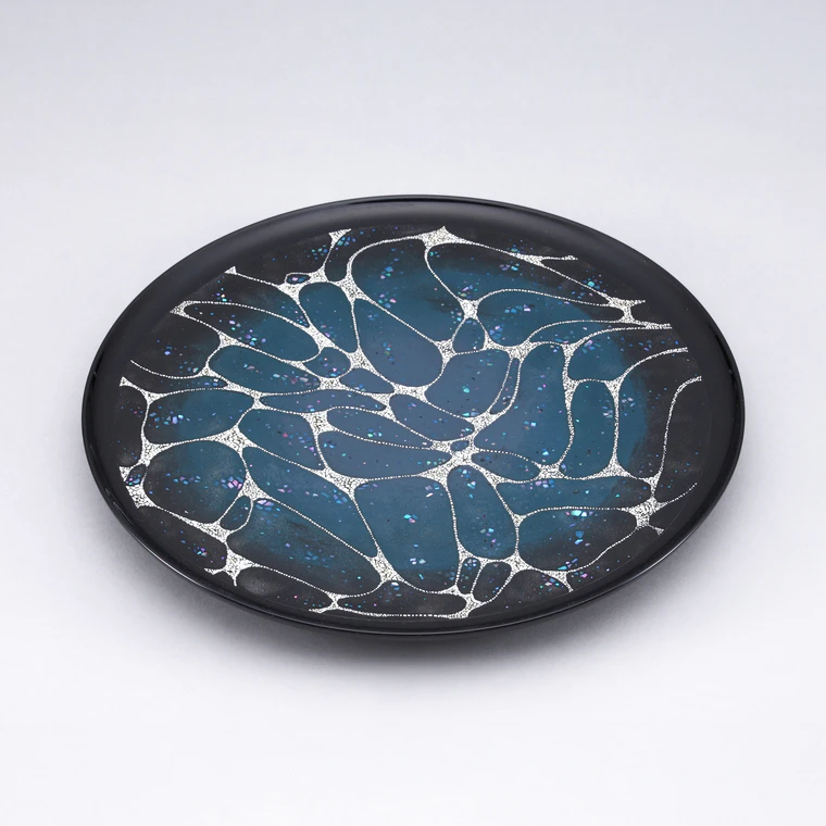 photo Plate for Dry Sweets with Design in Makie "Sparkling Water Surface"