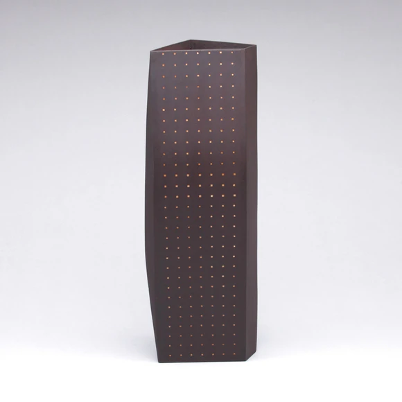 Iron Flower Vessel with Design in Inlay "tone"