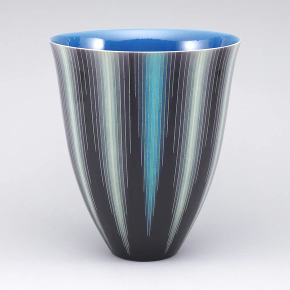 Flower Vessel with Line Design