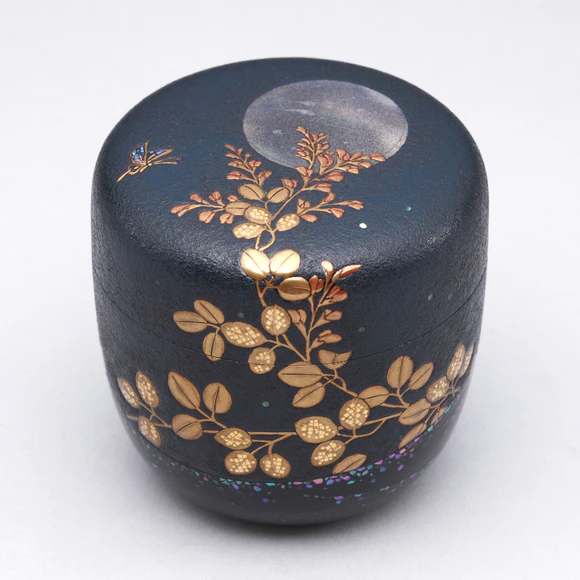 Tea Caddy with Bush Clover Design in Makie
