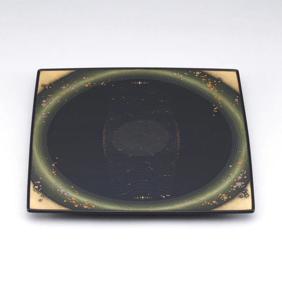 Lacquered Tray with Design in Chinkin "Joy"