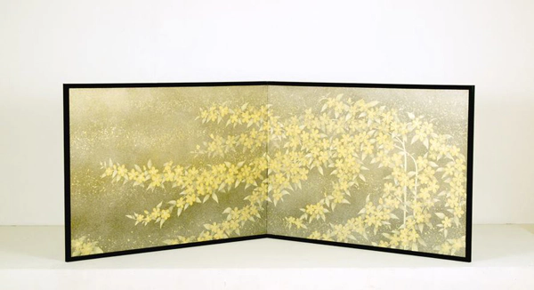 屏風 秋月種樹 襖書風屏風 屏風 秋月種樹 襖書風屏風