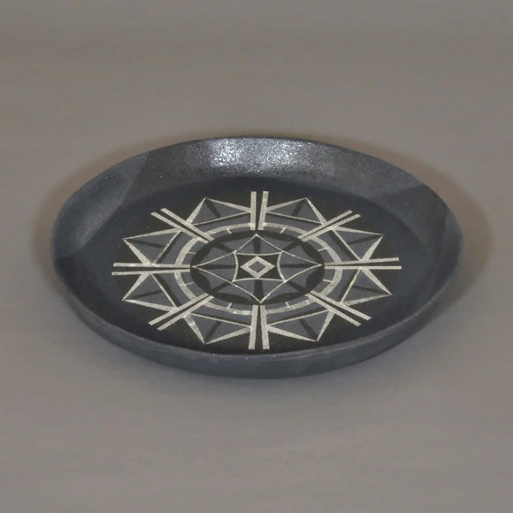 Plate with Polychrome Underglaze Silver