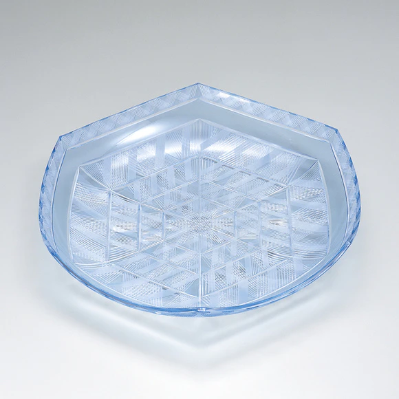 Cut Glass Plate with Watermarks "Pale Azure"