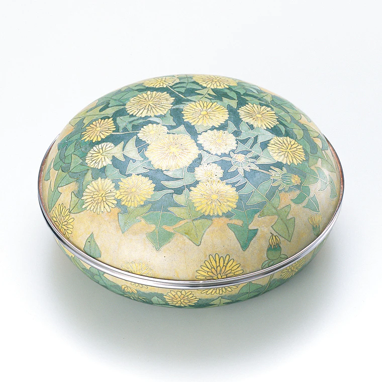 photo Opaque Cloisonne Covered Bowl "Fine Spring Day"