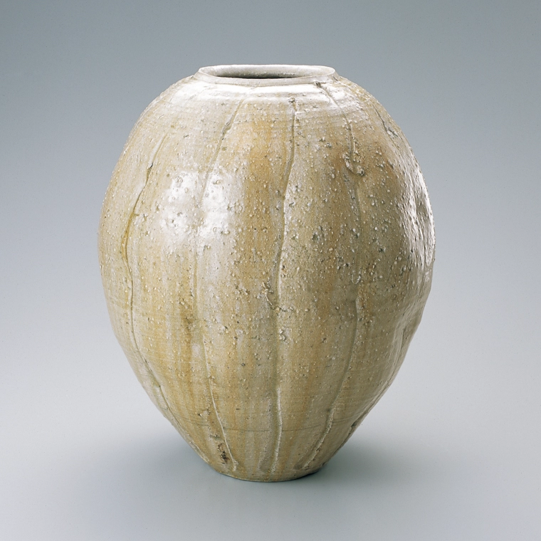 photo Jar with Engraved Lines and Ash Glaze
