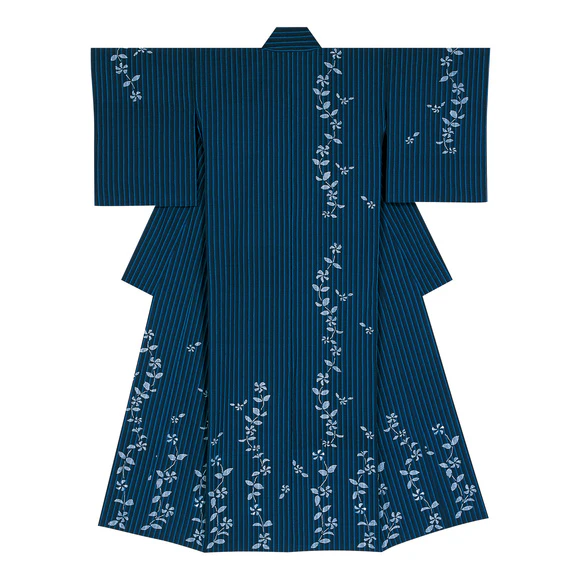 Kimono of Hand-spun Cotton Kasuri "Rondo"