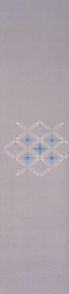 Obi Sash with Embroidery "Design of Interlocking Circles with Blue Star"