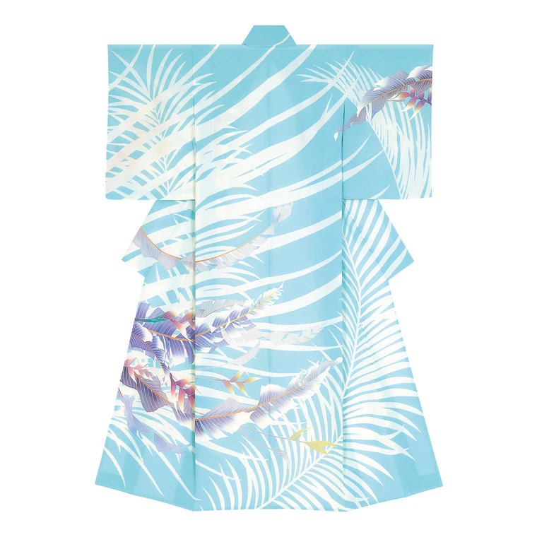 photo Formal Kimono with Design in Yūzen Dyeing "Color of Wind"