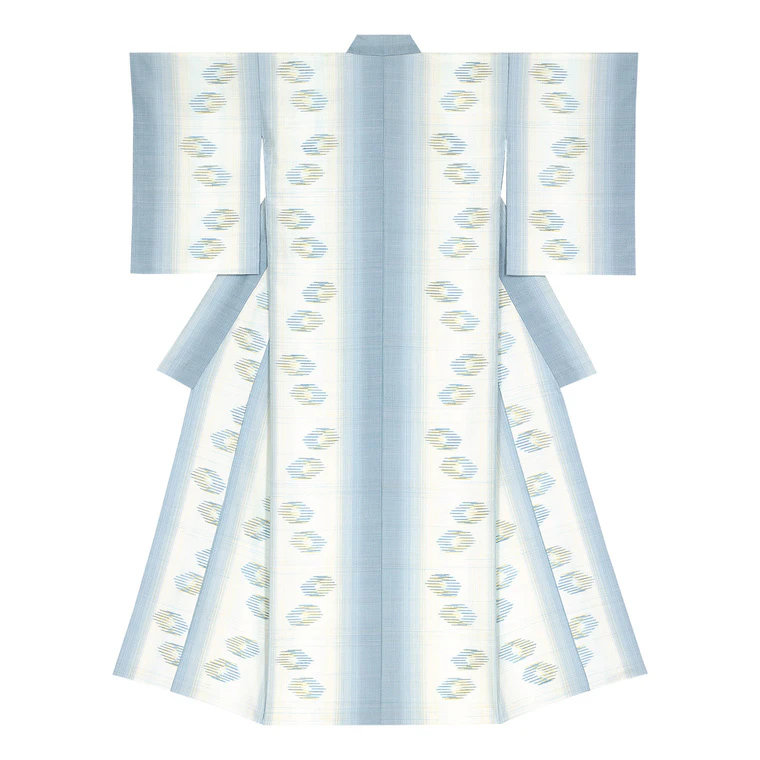 photo Kimono of Tsumugi "Drops of Sound"