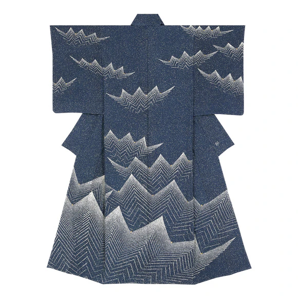 Formal Kimono with Design in Yūzen Dyeing "Snow, Moon and Pine"
