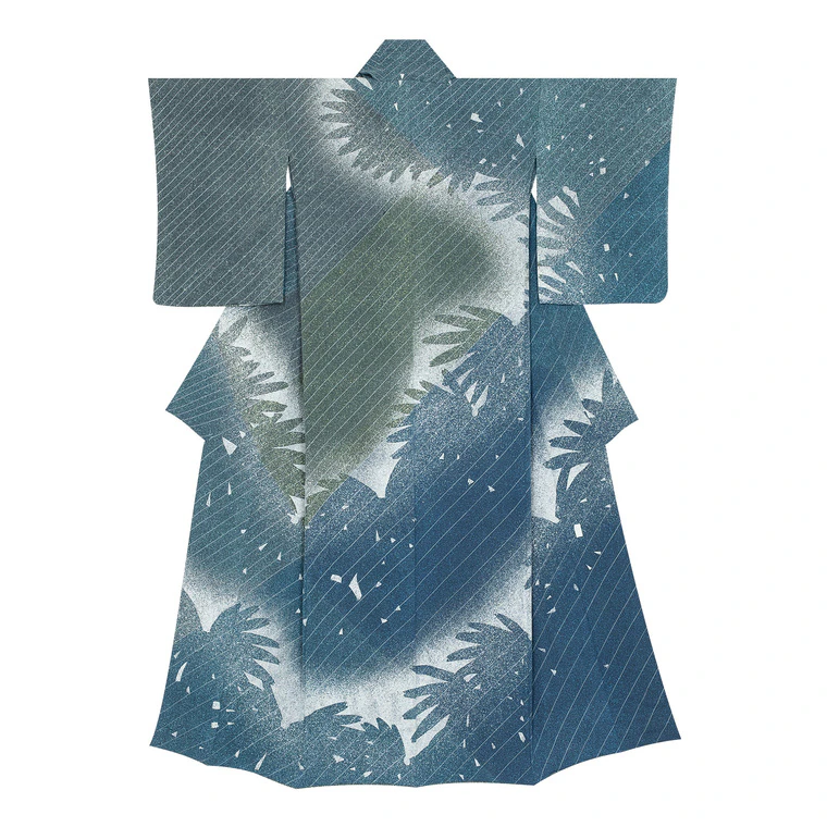 photo Formal Kimono with Design in Yūzen Dyeing "Rhythmic Rain"