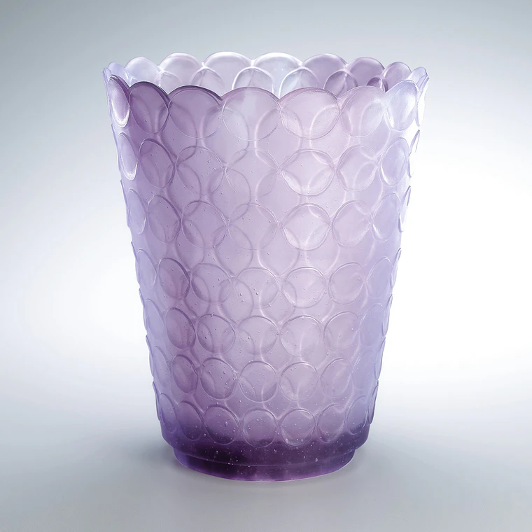 photo Flower Vase with Pâte de Verre "Flower Spike Lilac II"